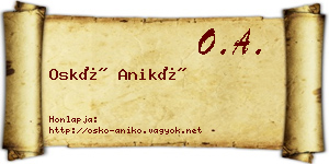 Oskó Anikó névjegykártya